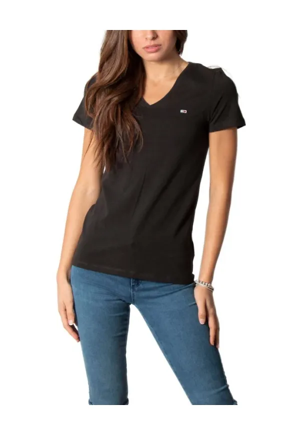 Tommy Jeans T-Shirt Svart, Dam