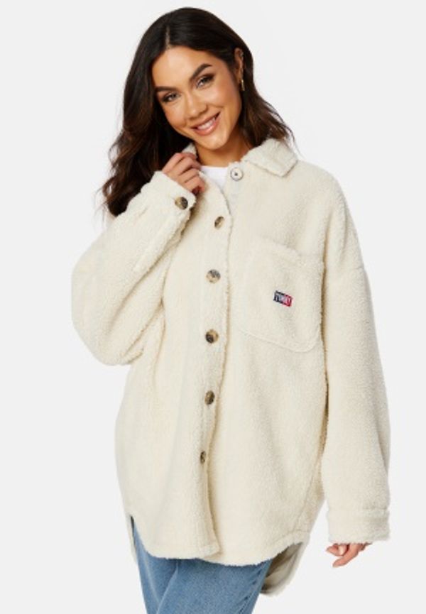 TOMMY JEANS Timeless Sherpa Overshirt YBH Ancient White M