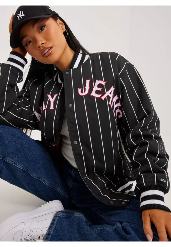 Tommy Jeans Tjw Pinstripe Letterman Jacket Vårjackor & Höstjackor Pinstripe
