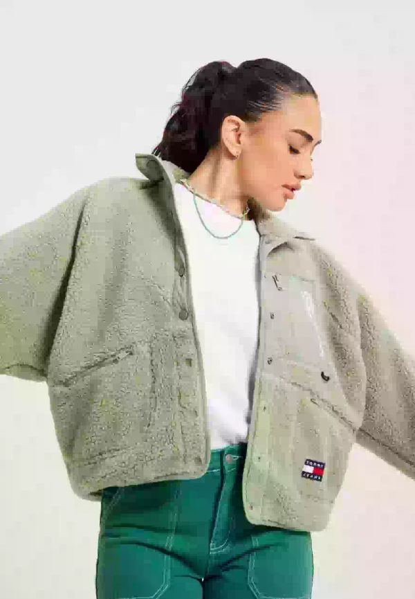Tommy Jeans Tjw Reversible Sherpa Jacket Höstjackor & Vårjackor Green