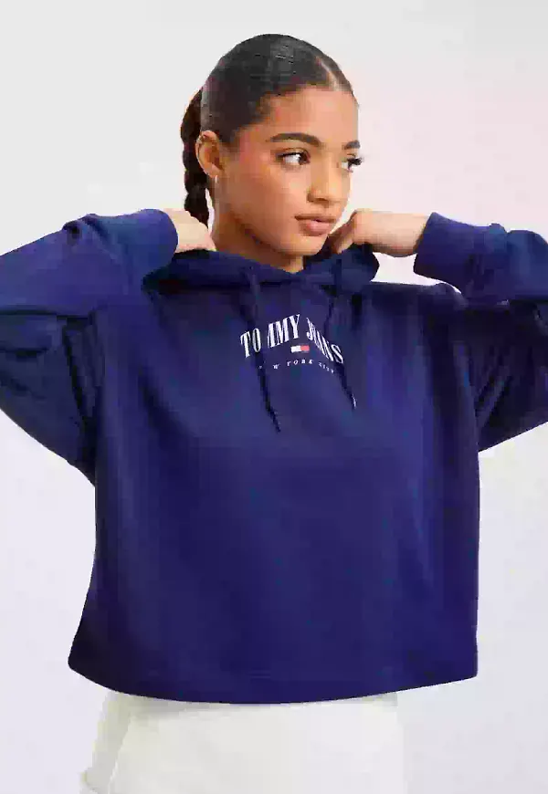 Tommy Jeans Tjw Rlx Essential Logo 2 Hoodie Hoodies med tryck Black