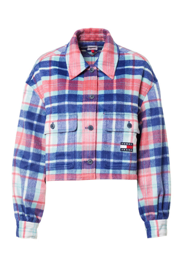 Tommy Jeans Övergångsjacka ljusblå / mörkblå / ljusrosa / vit