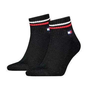 Tommy Men Uni TJ Iconic Quarter Socks Strumpor 2P Svart Strl 35/38
