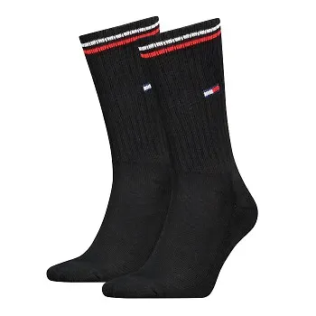 Tommy Uni TJ Iconic Crew Socks Strumpor 2P Svart Strl 43/46