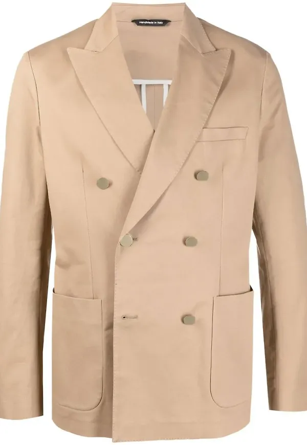 Tonello dubbelknäppt figursydd blazer - Neutral