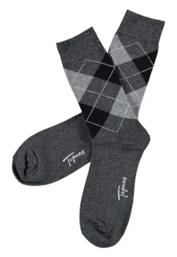 Topeco Strumpor Mens Classic Socks Argyle Antracit Strl 41/45 Herr