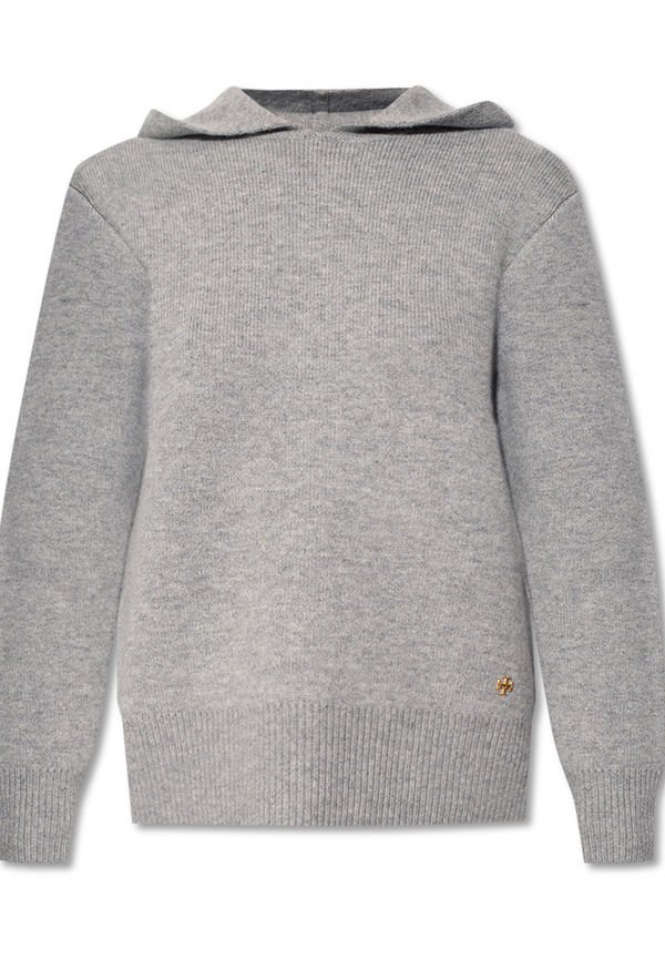Tory Burch - Stickade tröjor & koftor - Grå - Dam - Storlek: M,S,Xs