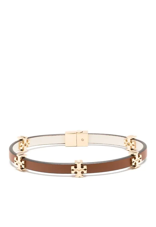 Tory Burch armband med logotypdetalj - Brun