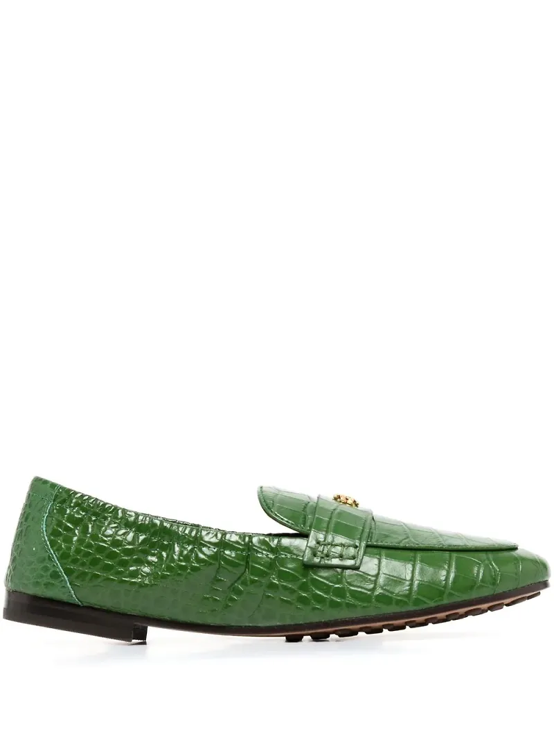 Tory Burch Ballet 20 mm präglade loafers - Grön