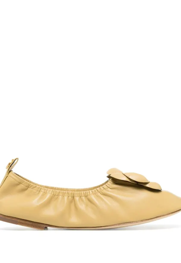Tory Burch blomprydda ballerinaskor - Gul
