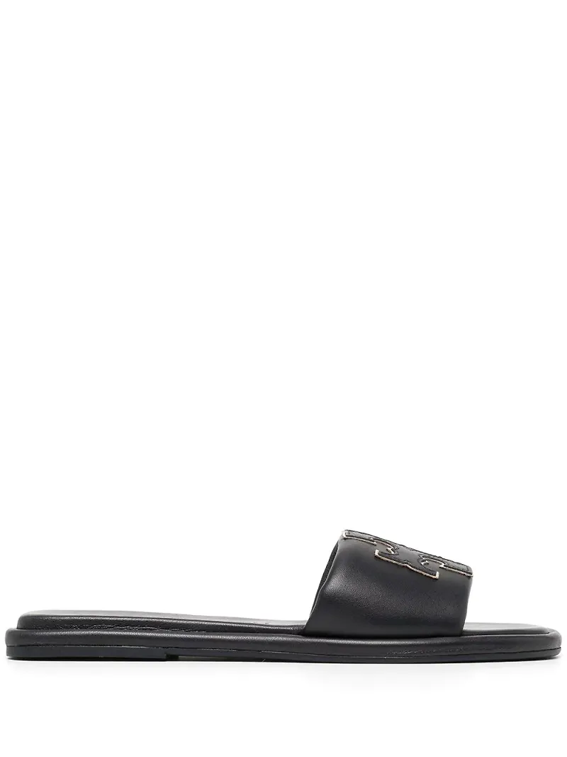 Tory Burch Double T platta sandaler - Blå
