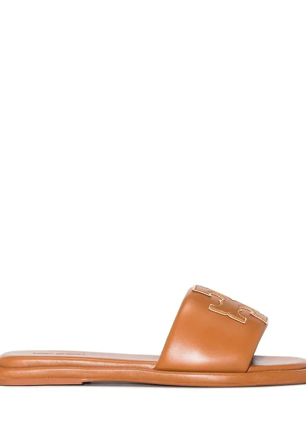 Tory Burch Double T platta sandaler - Brun