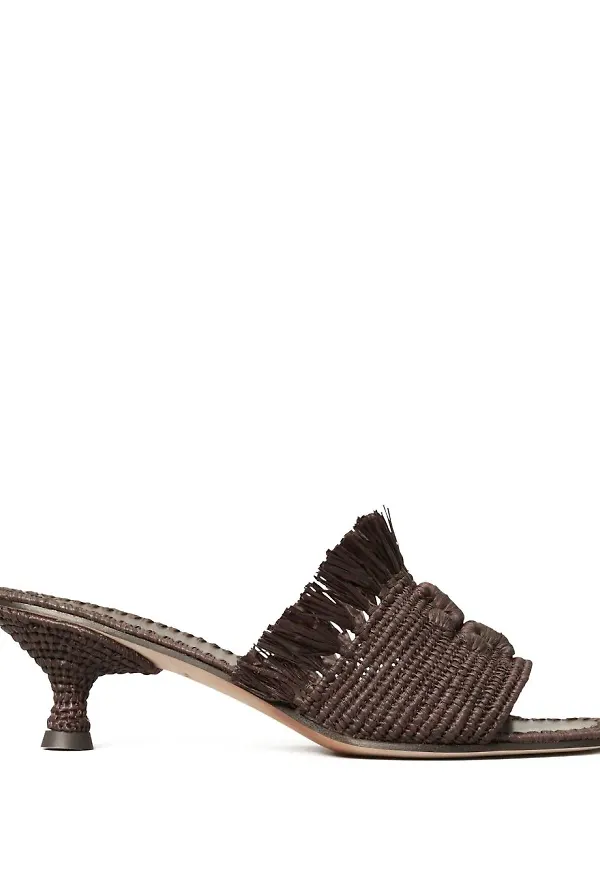 Tory Burch Eleanor 55 mm sandaler med broderad logotyp - Brun