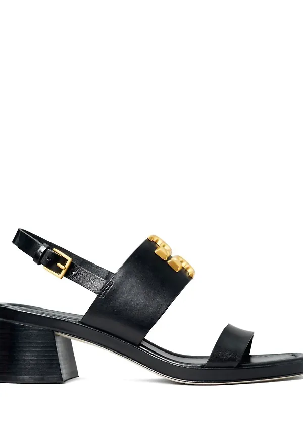 Tory Burch Eleanor lädersandaler - Svart