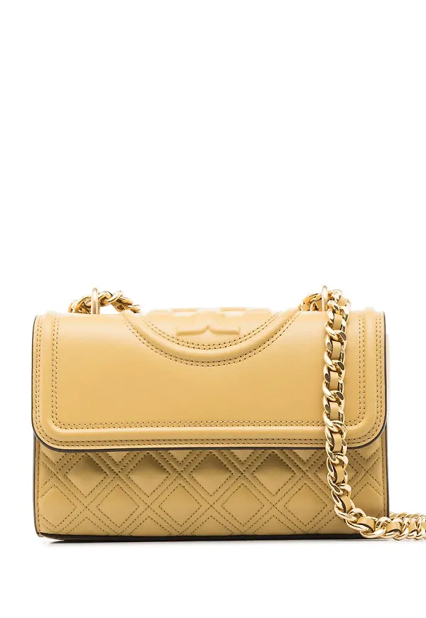 Tory Burch Fleming liten axelremsväska - Neutral