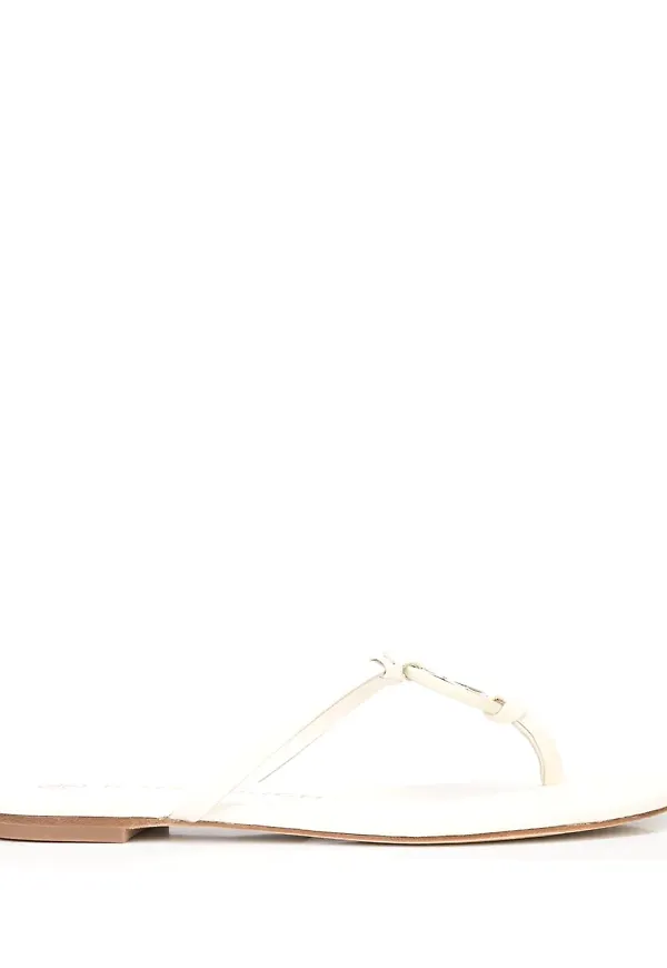 Tory Burch flipflops med monogram - Vit
