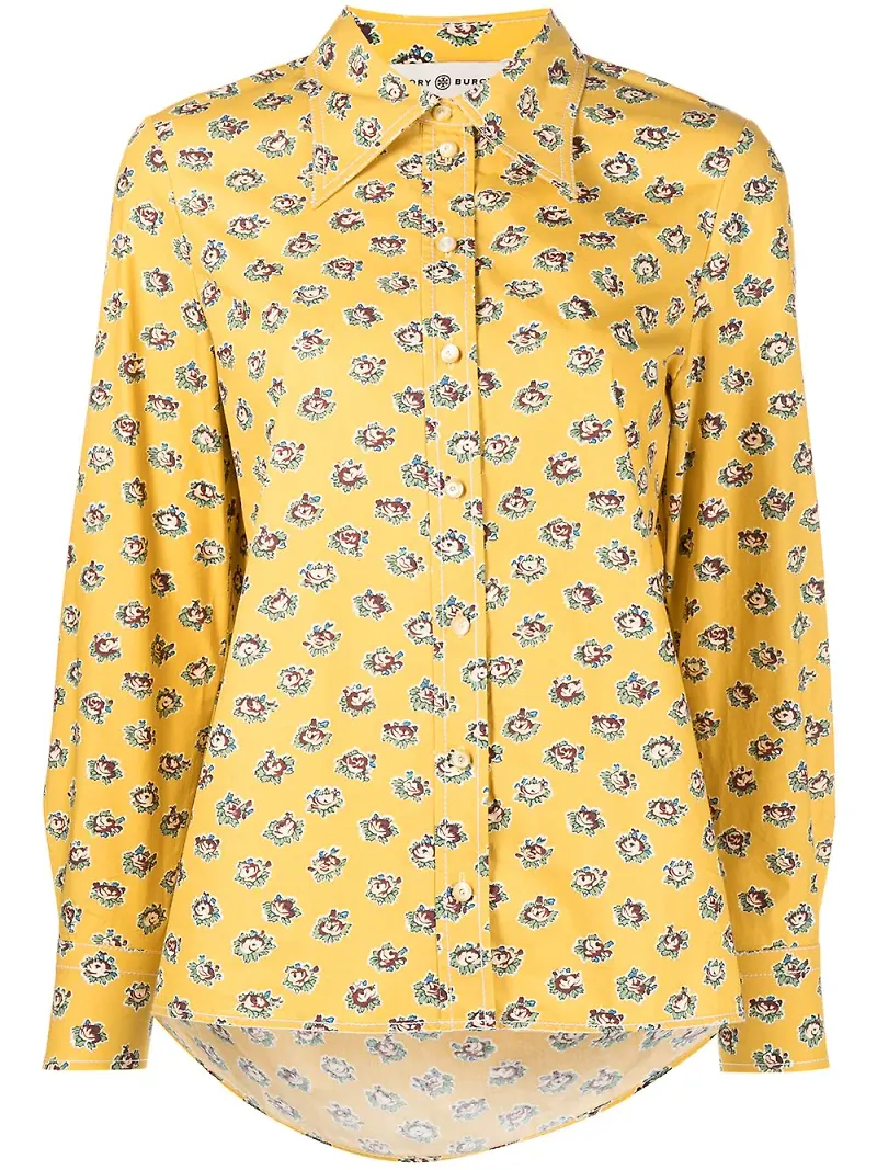 Tory Burch Garden Ros poplinskjorta - Gul