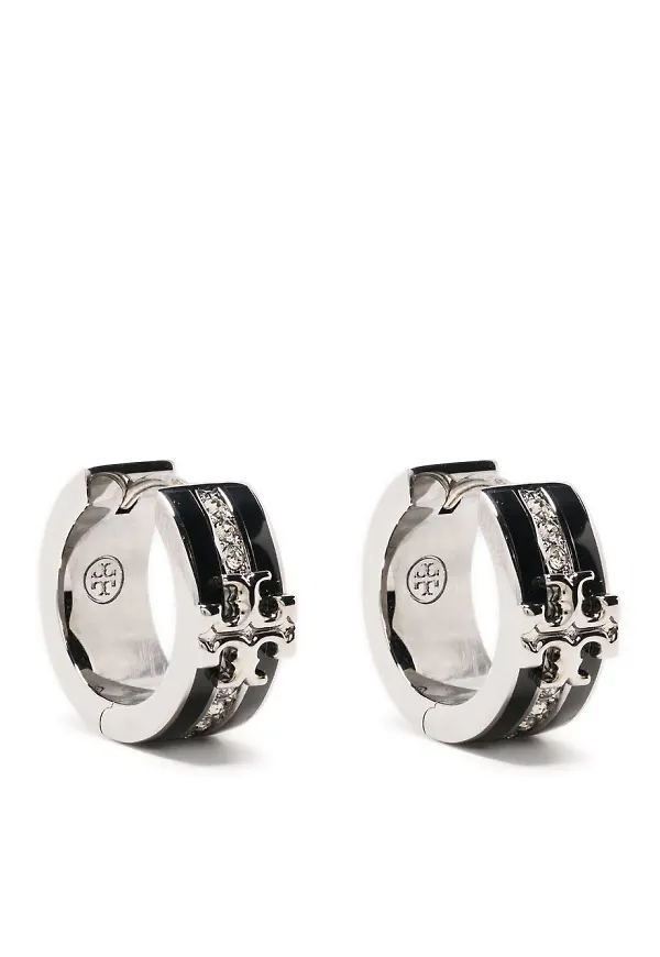 Tory Burch hoop-drop örhängen - Silverfärgad