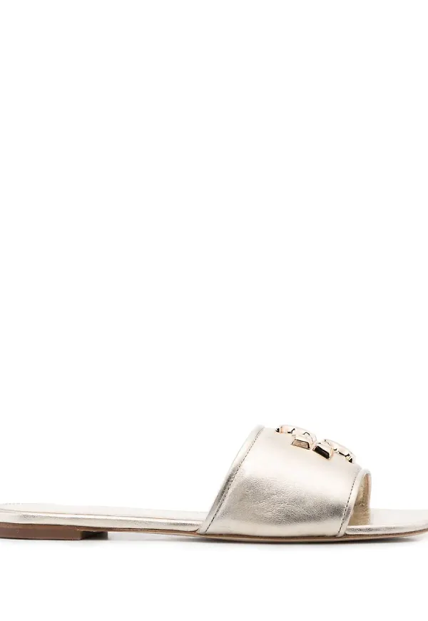 Tory Burch Ines sandaler med logotypplakett - Guldfärgad