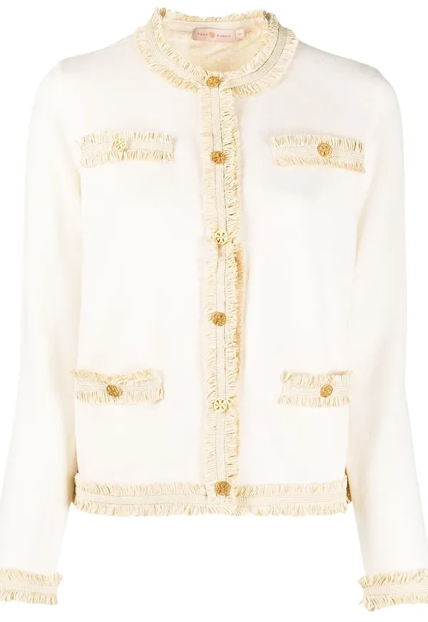 Tory Burch Kendra fransad cardigan - Neutral