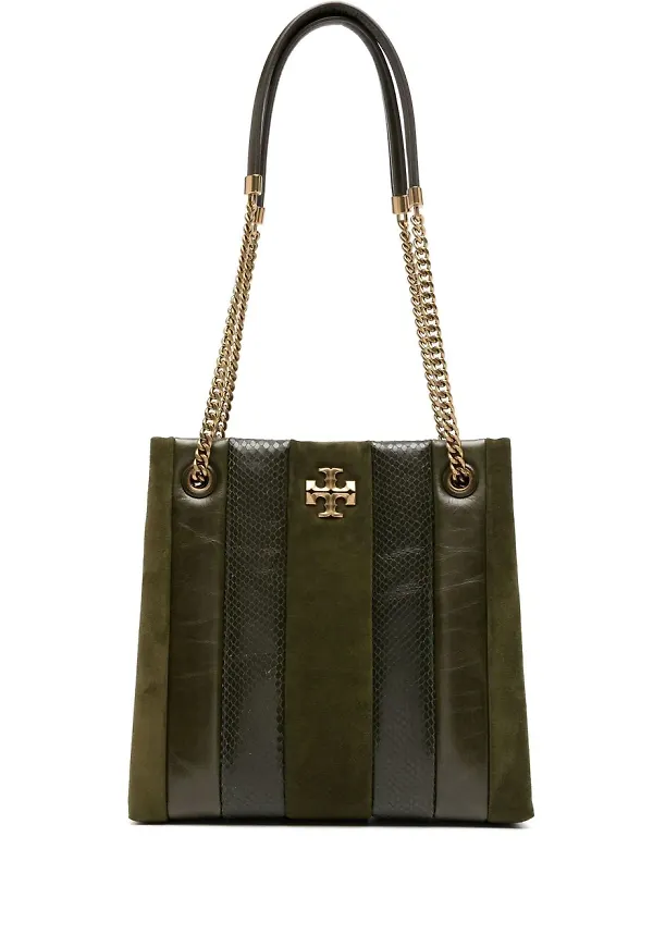 Tory Burch Kira Exotic Stripe totebag - Grön