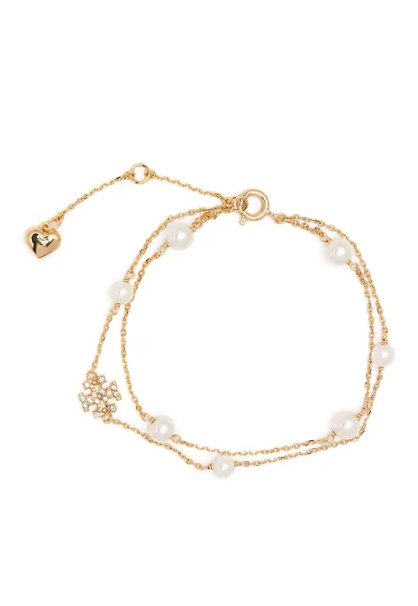 Tory Burch Kira pärlarmband - Guldfärgad