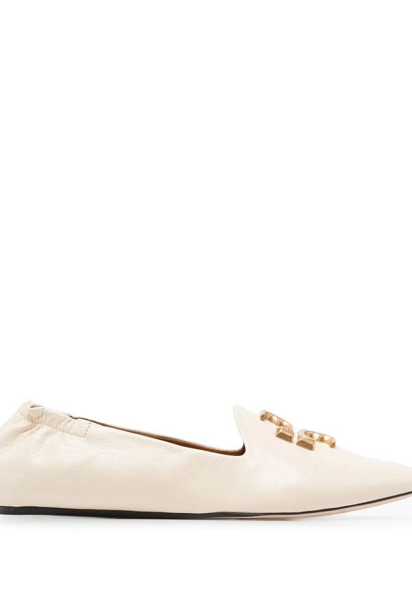 Tory Burch loafers med logotypplakett - Vit