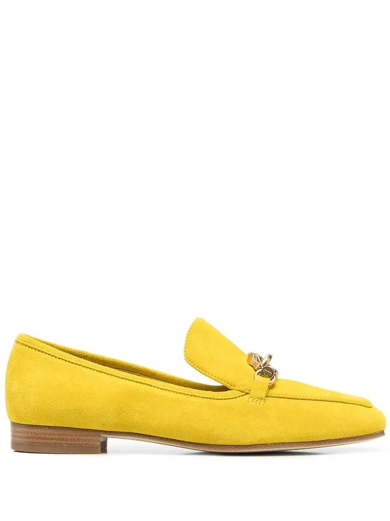 Tory Burch läderloafers med spänne - Gul