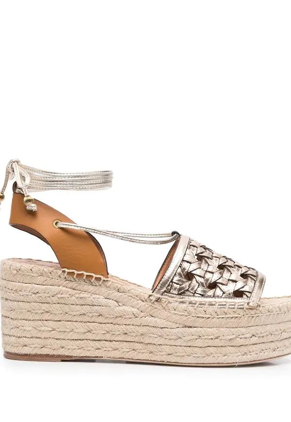 Tory Burch metallic espadrillsandaler - Guldfärgad