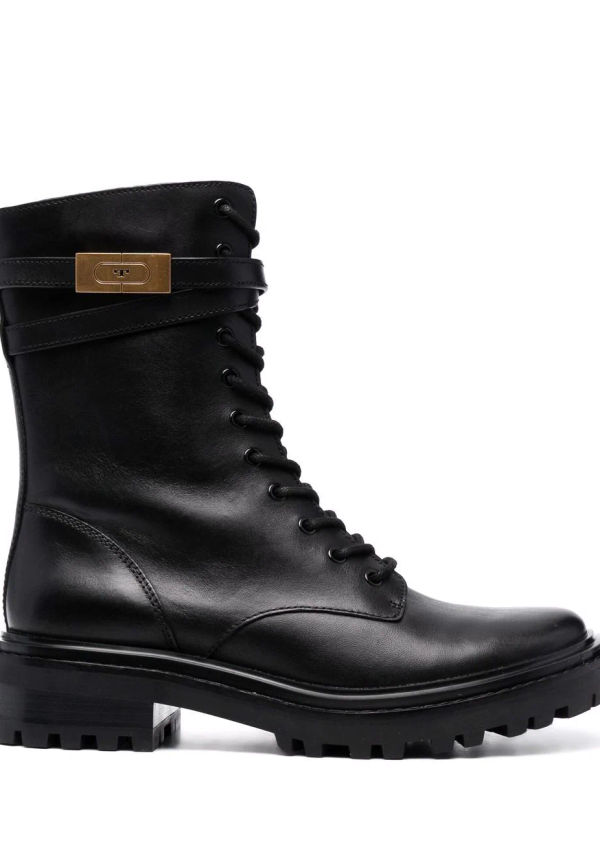 Tory Burch militärkängor med snörning - Svart