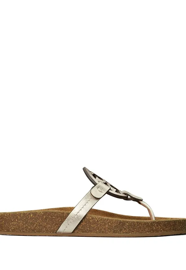 Tory Burch Miller Cloud lädersandaler - Guldfärgad