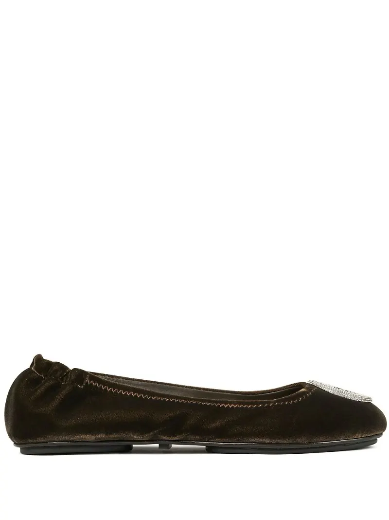 Tory Burch Minnie Travel Pave ballerinaskor - Svart