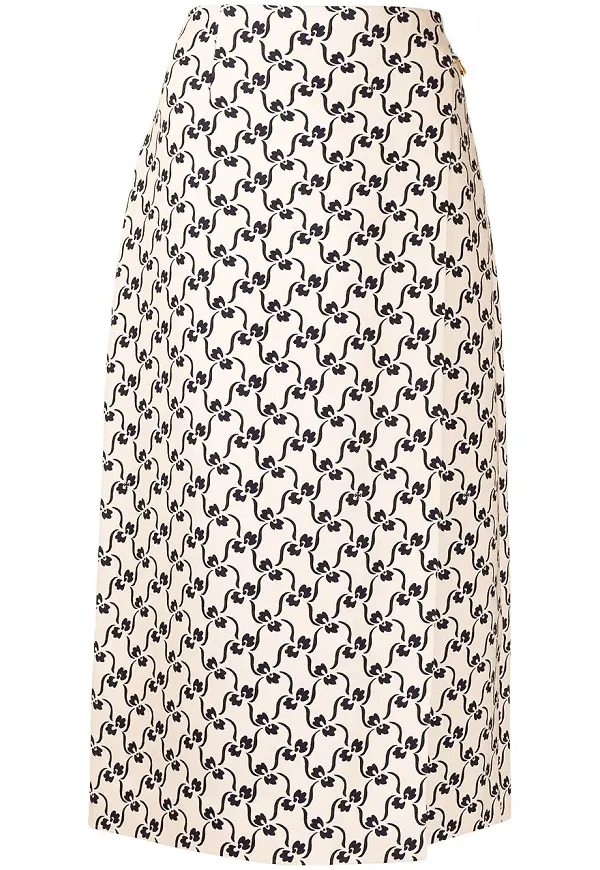 Tory Burch mönstrad maxikjol - Neutral