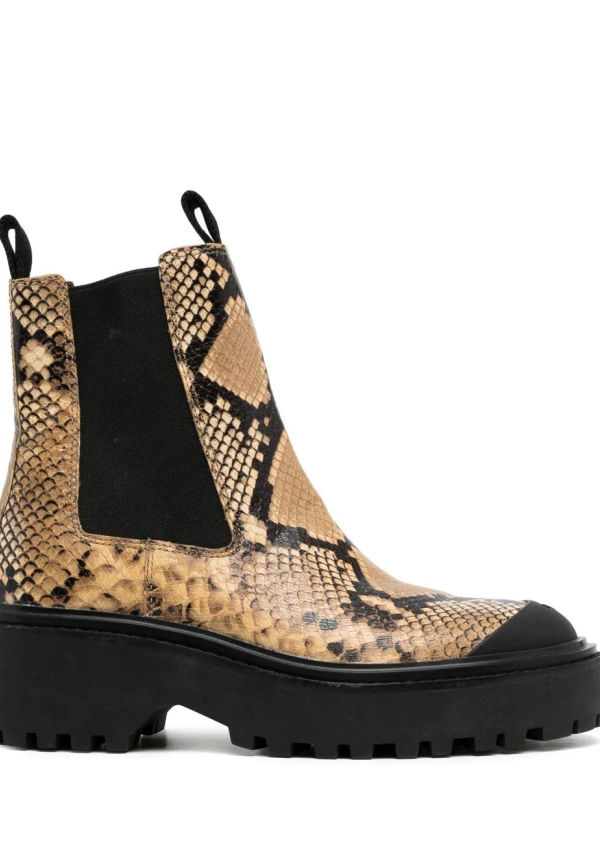Tory Burch ormskinnsmönstrade Chelsea-boots - Brun