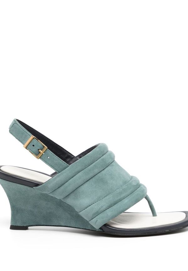 Tory Burch Puffy sandaler med kilklack - Grön