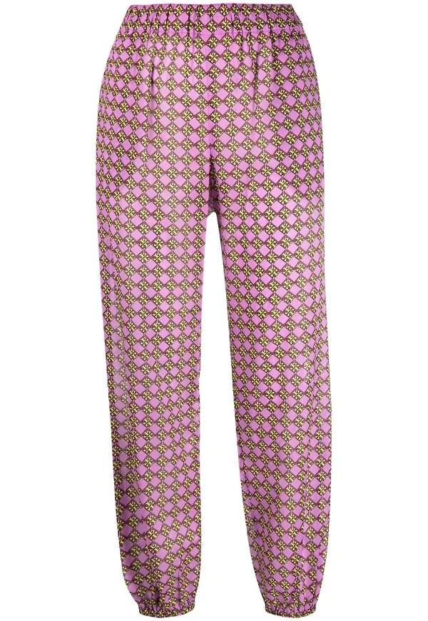 Tory Burch raka byxor med monogram - Lila