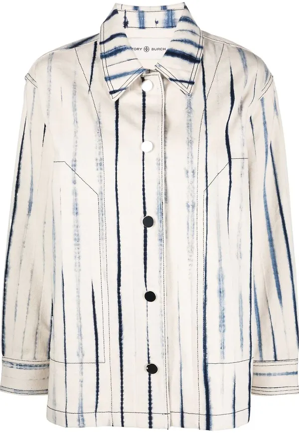 Tory Burch randig jeansjacka - Neutral