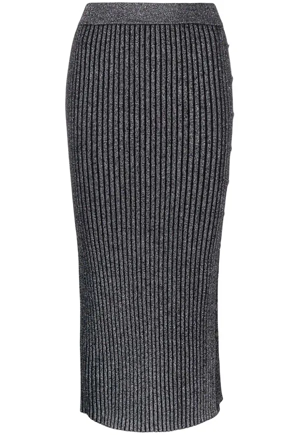 Tory Burch ribbstickad maxikjol - Svart