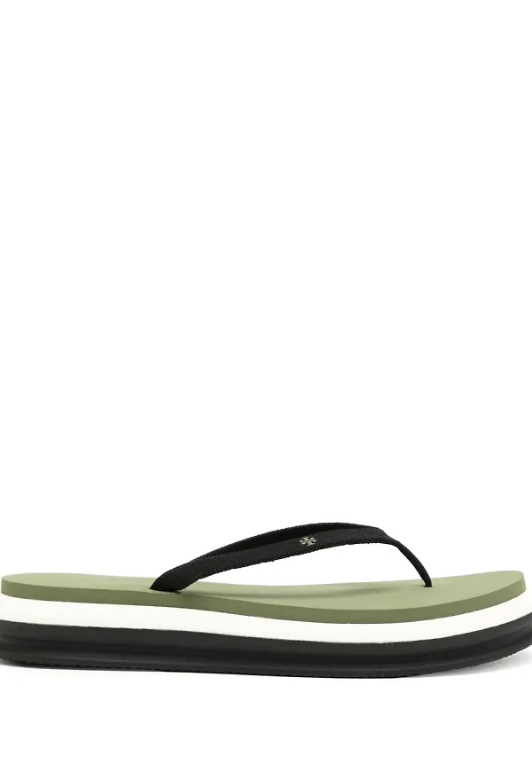 Tory Burch skiktade flipflops - Grön