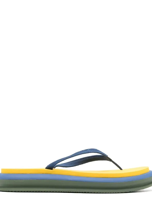 Tory Burch skiktade flipflops - Gul