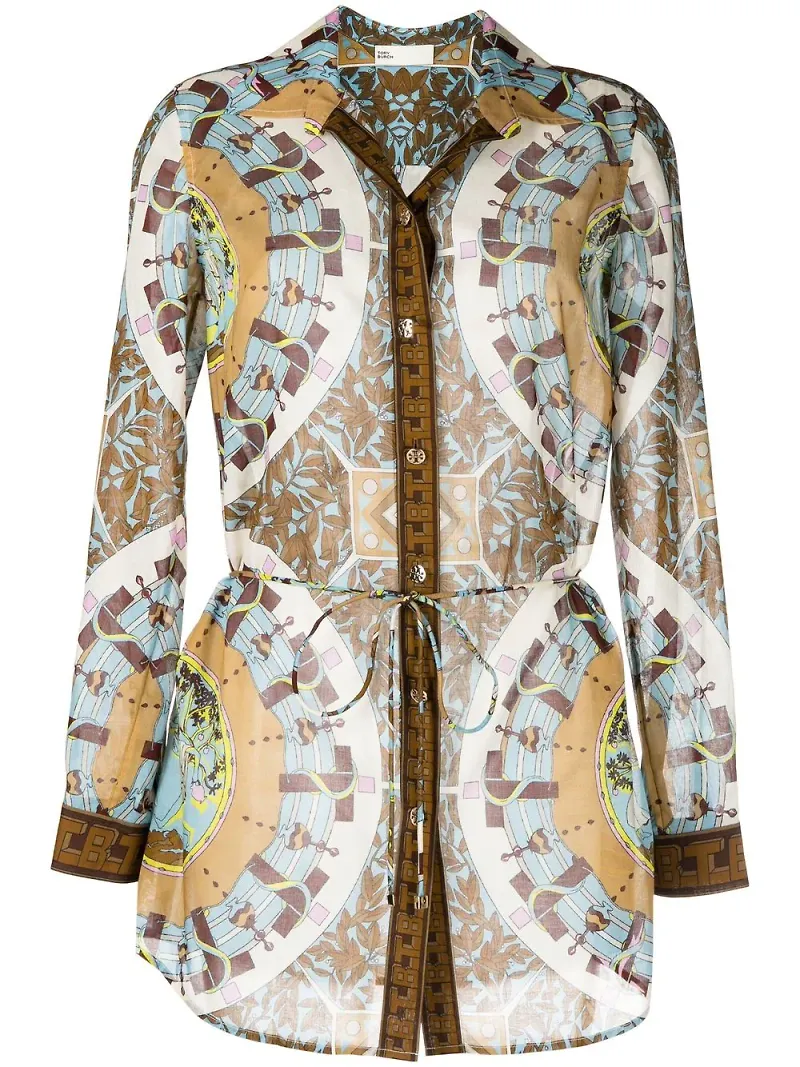 Tory Burch skjorta med grafiskt tryck - Brun