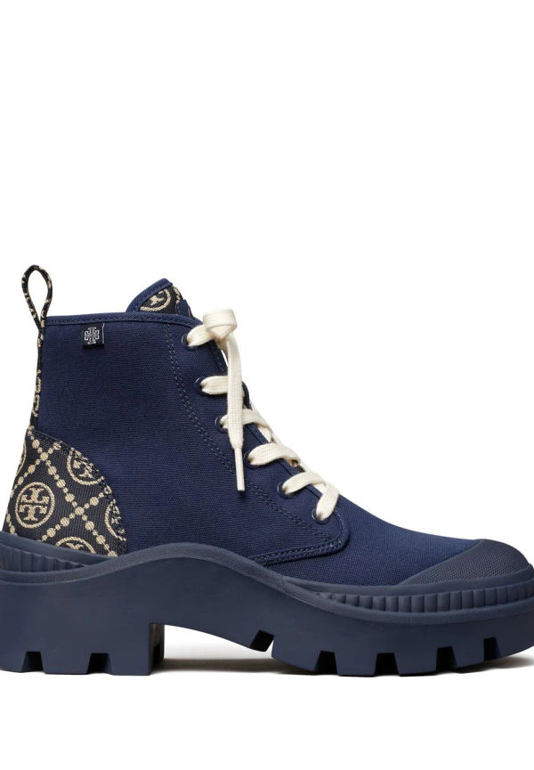 Tory Burch sneakerstövlar med monogram - Blå