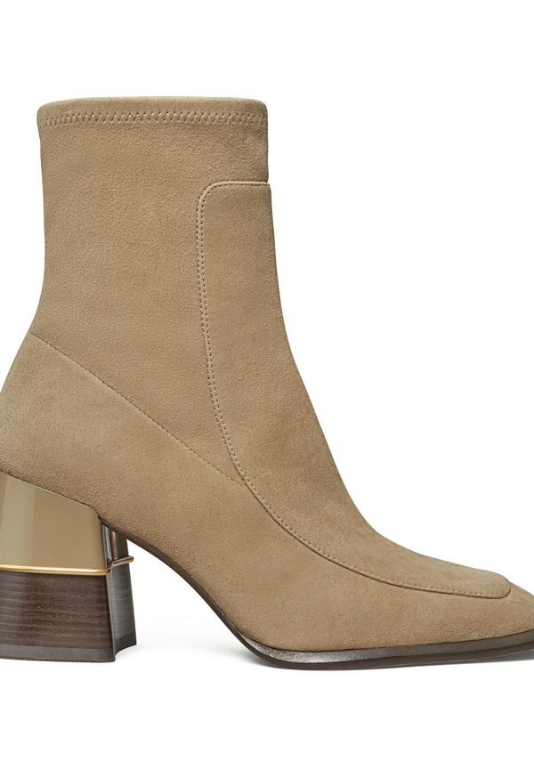 Tory Burch stövletter i mocka 80 mm - Brun