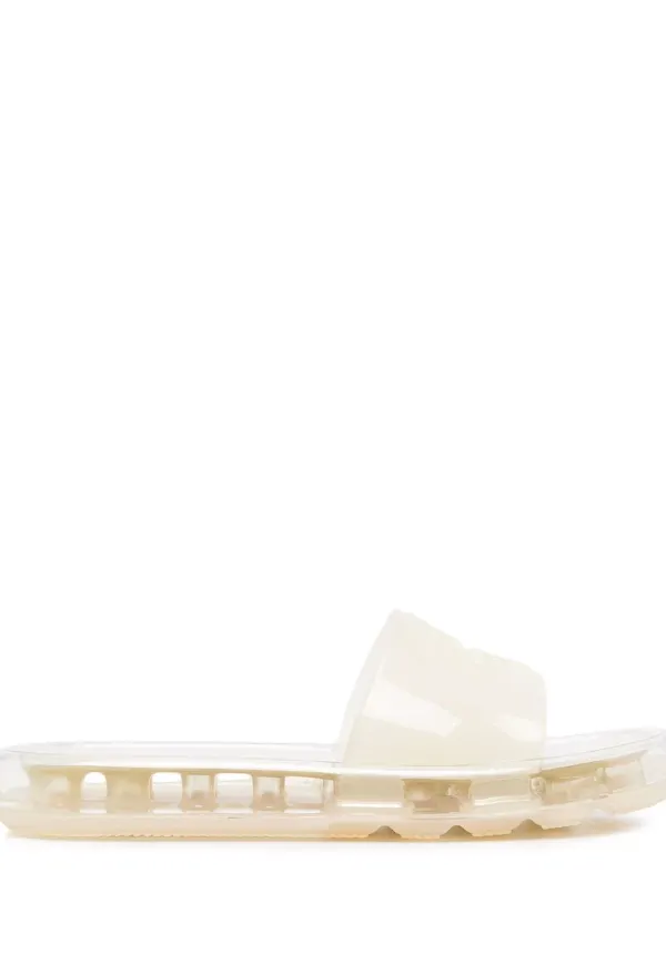 Tory Burch tofflor med transparent sula - Vit