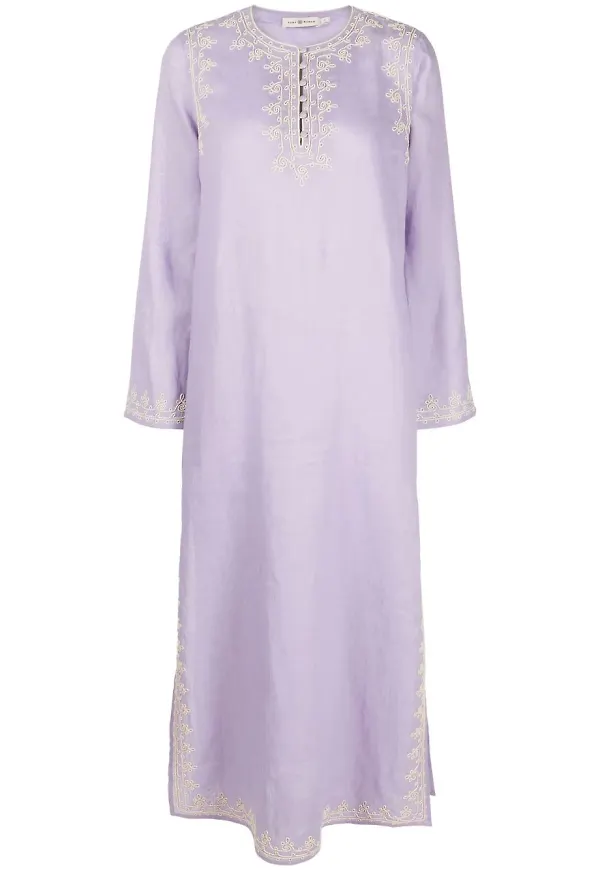 Tory Burch tunikaklänning med broderad kant - Svart