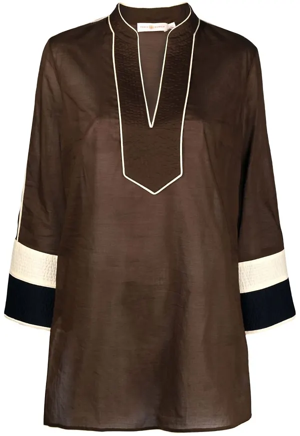 Tory Burch v-ringat linne - Brun