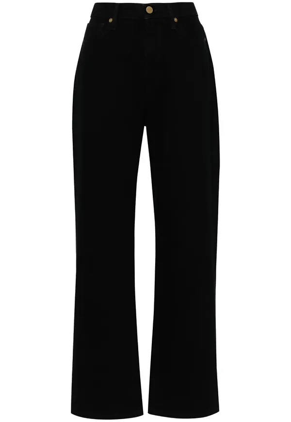 TOVE straight-jeans med hög midja - Svart