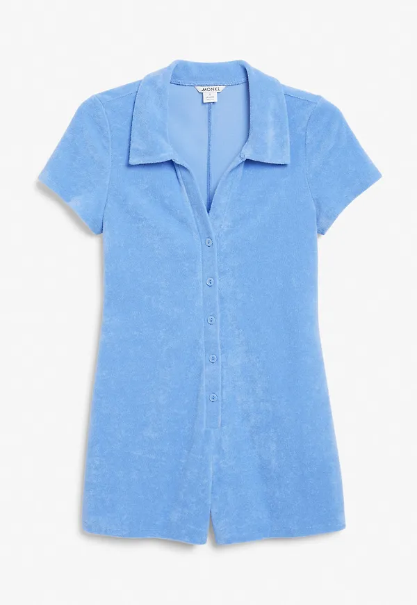 Towelling playsuit - Blue