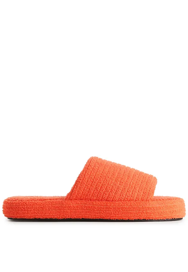 Towelling Pool Slides - Orange