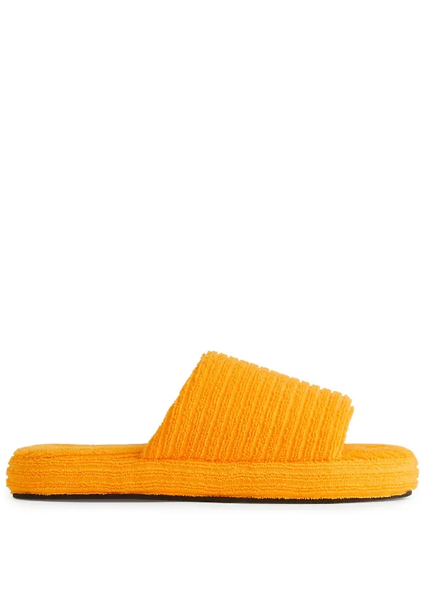 Towelling Pool Slides - Orange